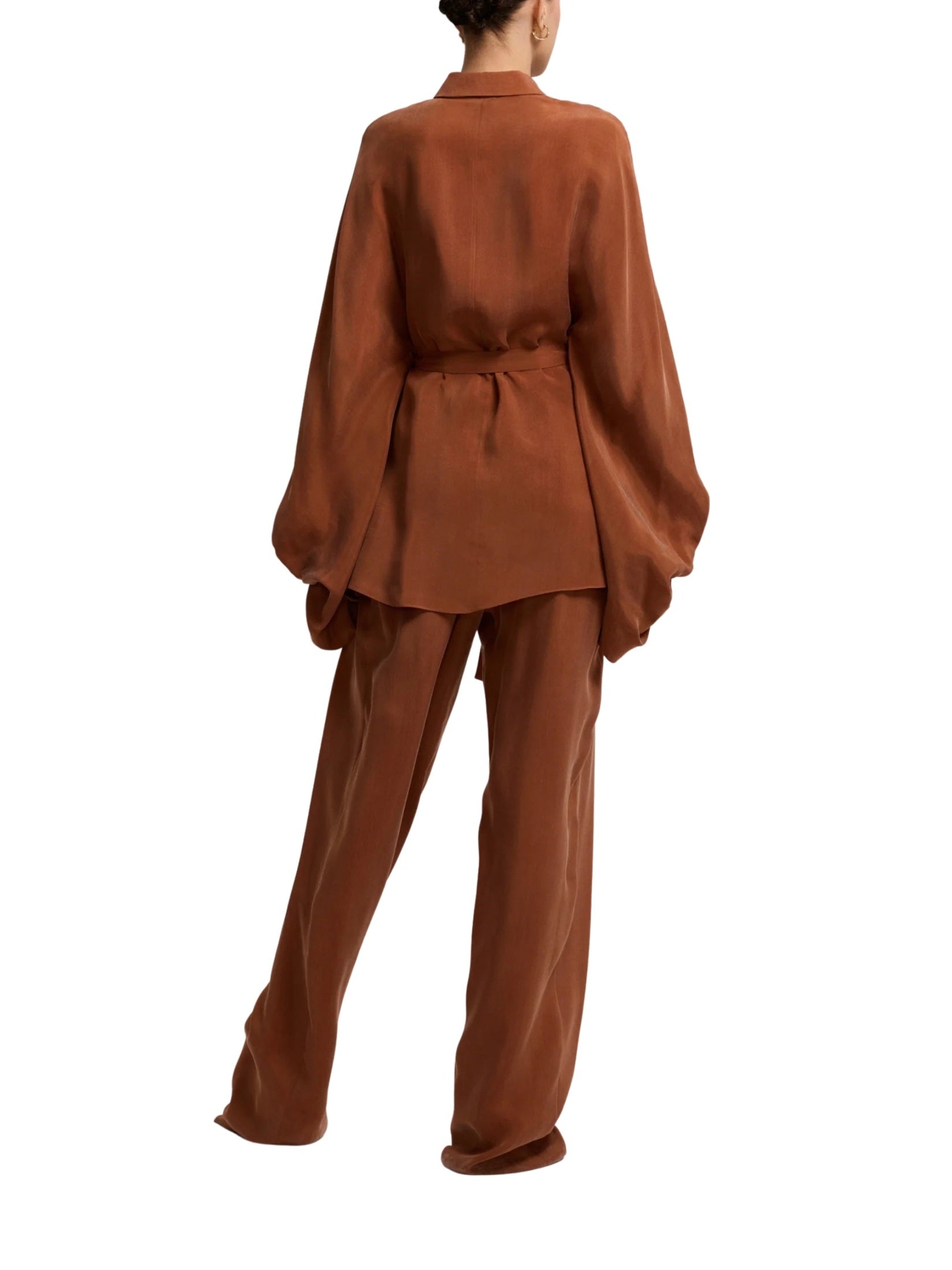 Drop shoulder cupro blouse