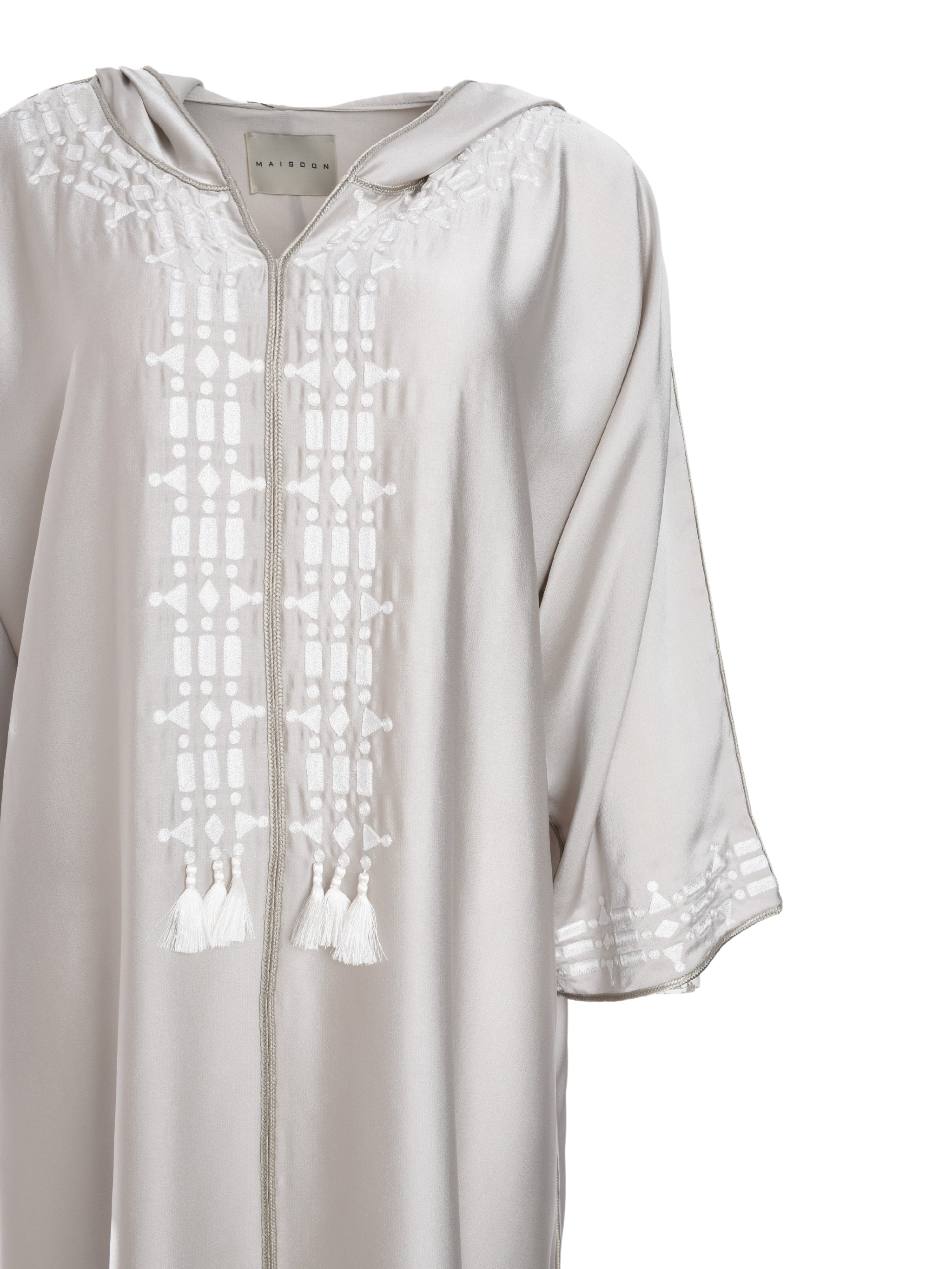 TIMELESS HARMONY – WHITE & GRAY KAFTAN