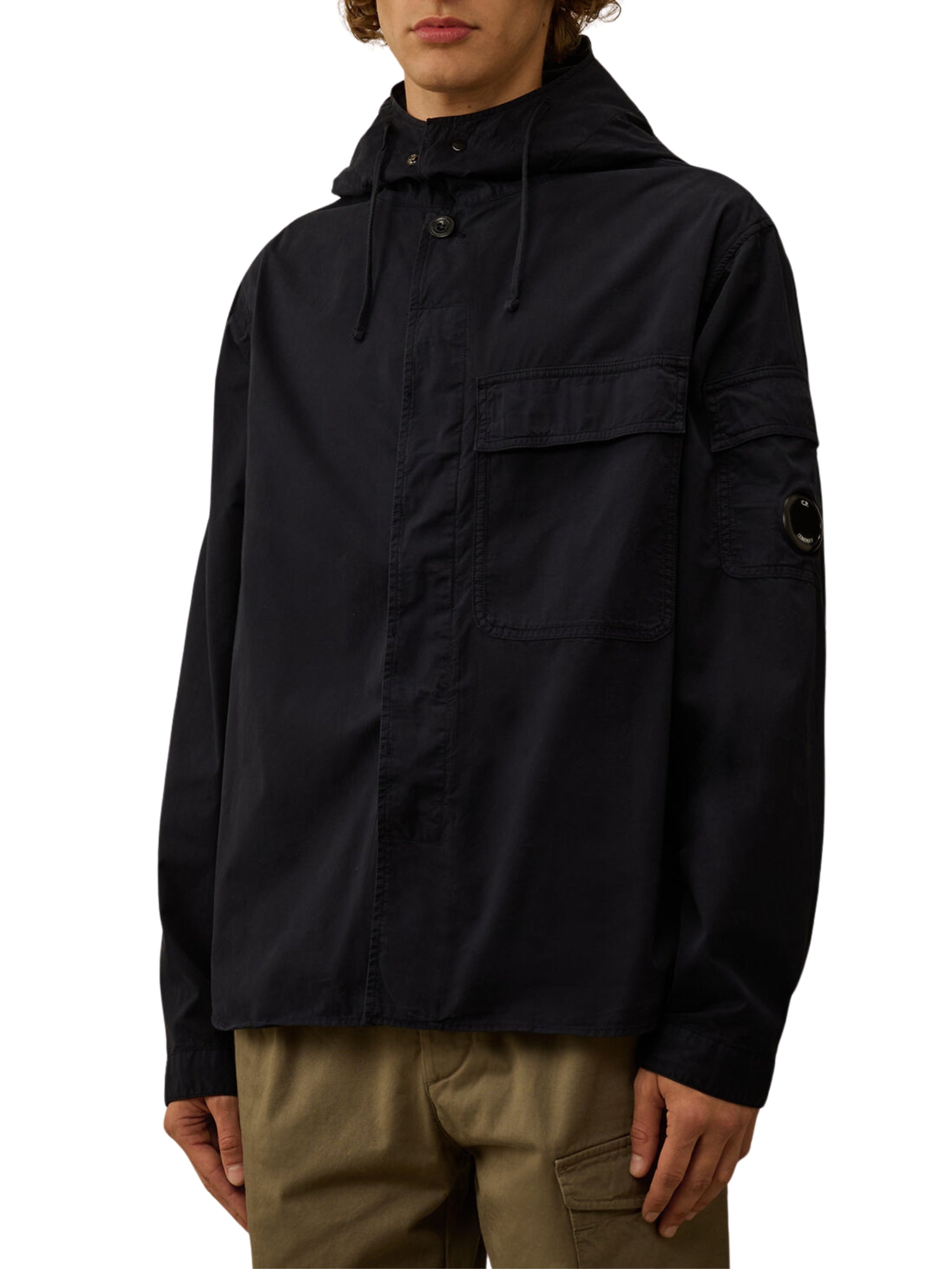 Overshirt in organic gabardine