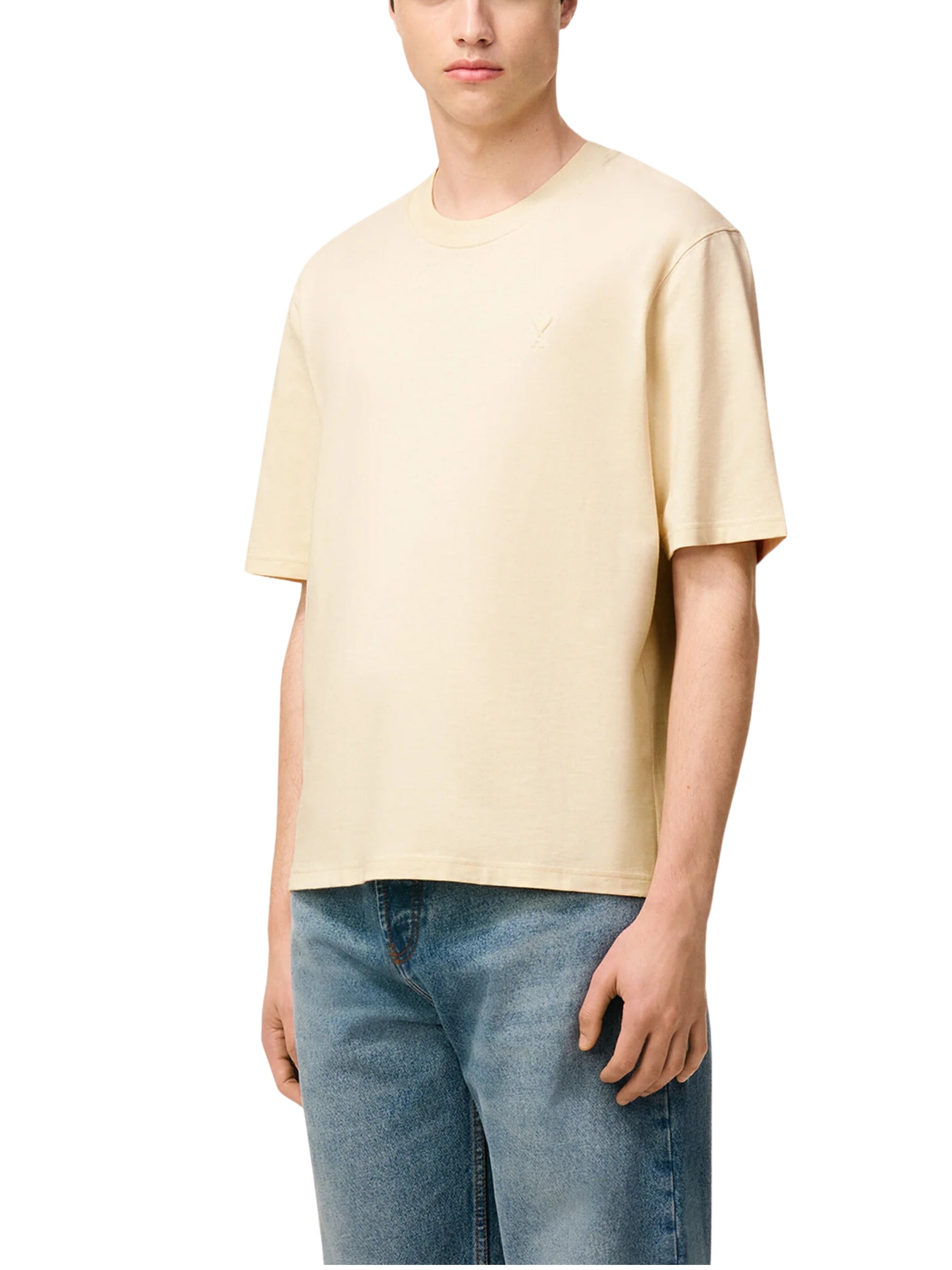 Off White Cotton Ami De Coeur T-shirt