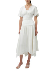 Haven embroidered linen knit skirt