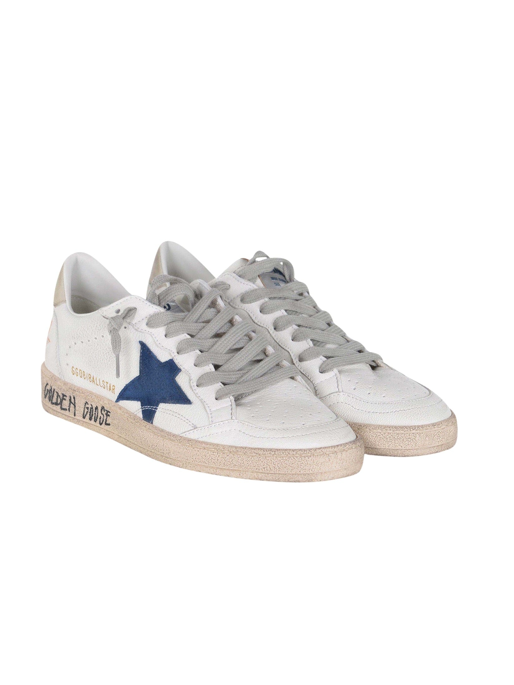 Ballstar nappa upper toe and spur suede star leather heel
