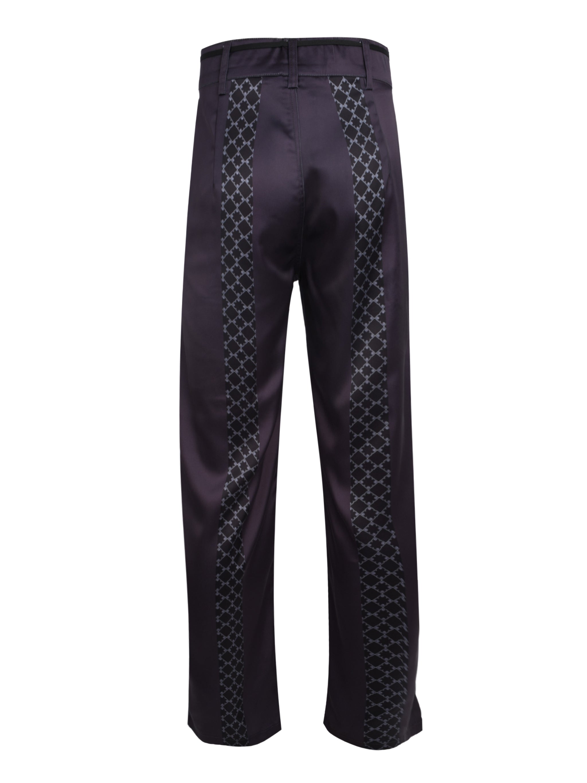 CENMAR SATIN BLACK PATTERN PRINTED PANTS