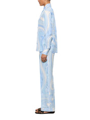Marmo print silk pants