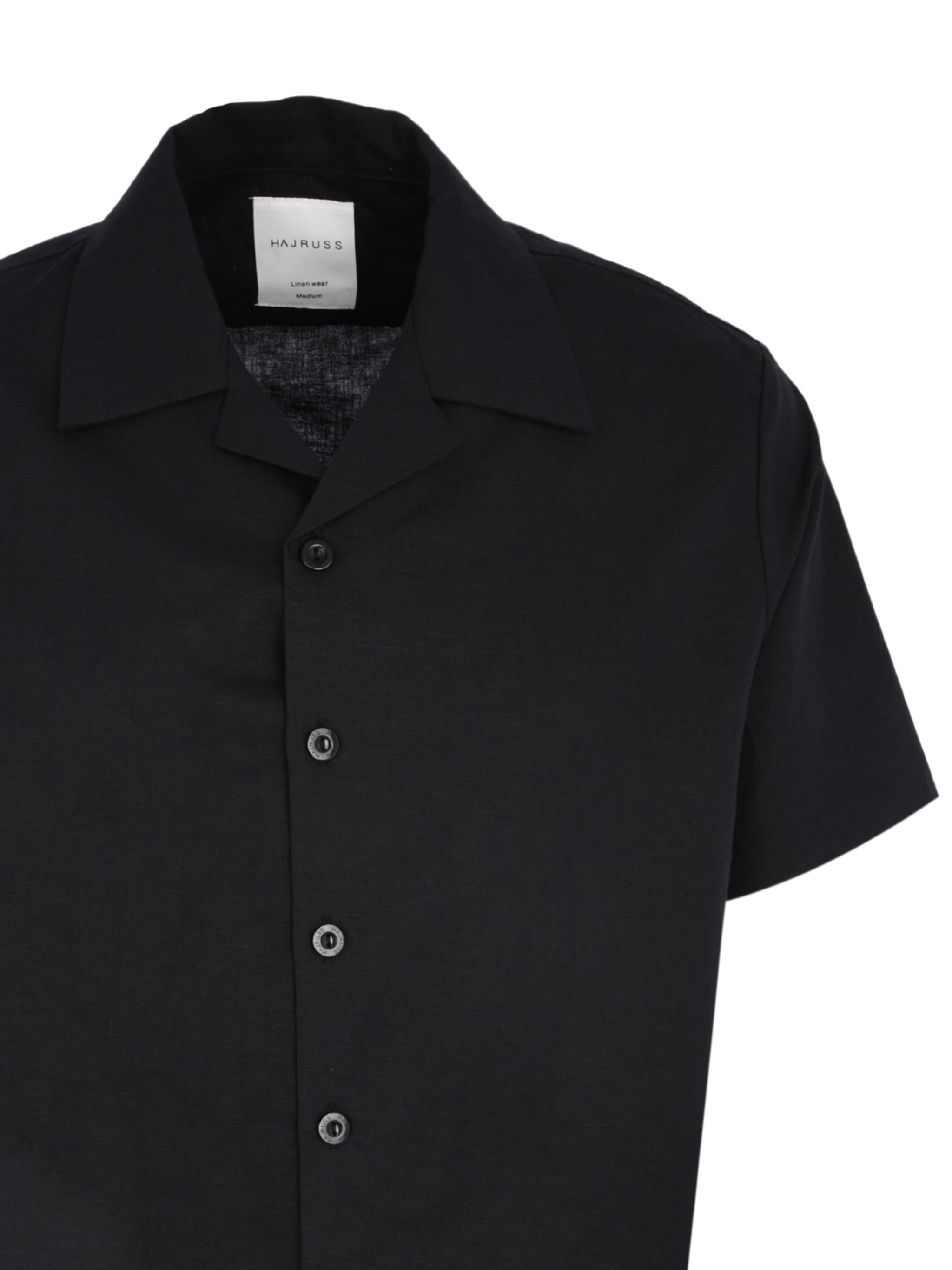 LINEN BLACK SHORT SLEEVE SHIRT