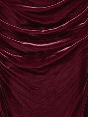 Silk velvet ruched dress