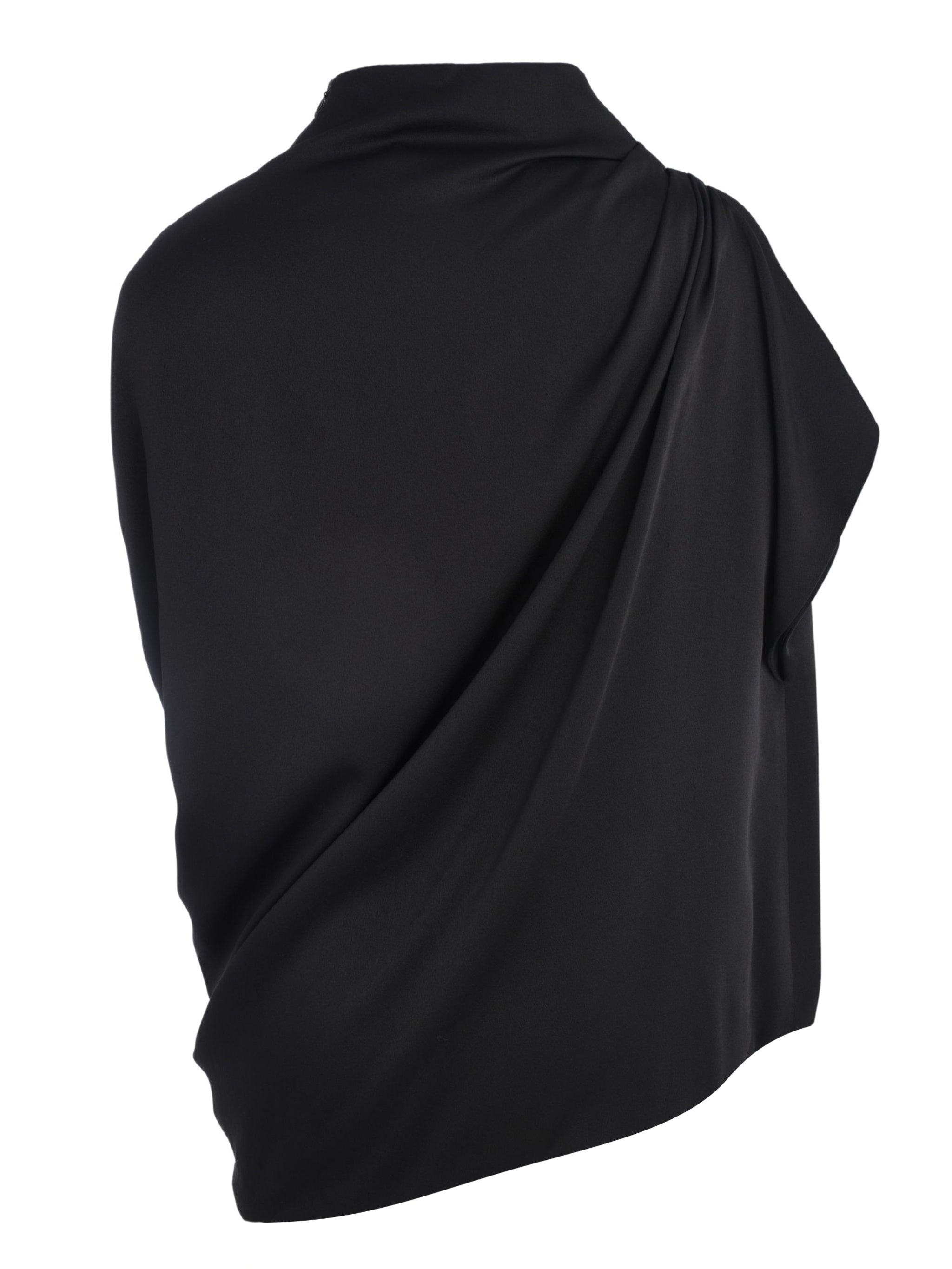 ENVER SATIN DRAPED TOP WITH PIERCING DETAIL