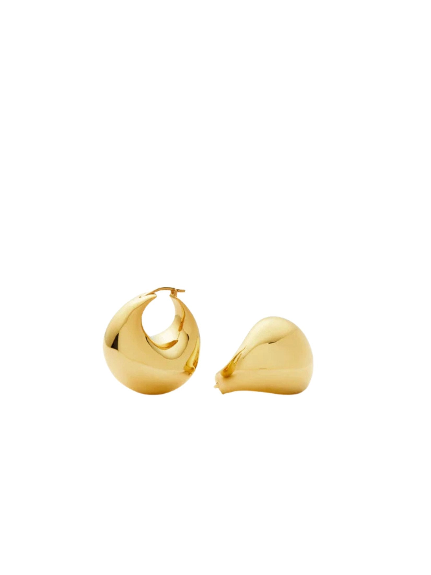 Sculptural chubby dome medium hoop earrings