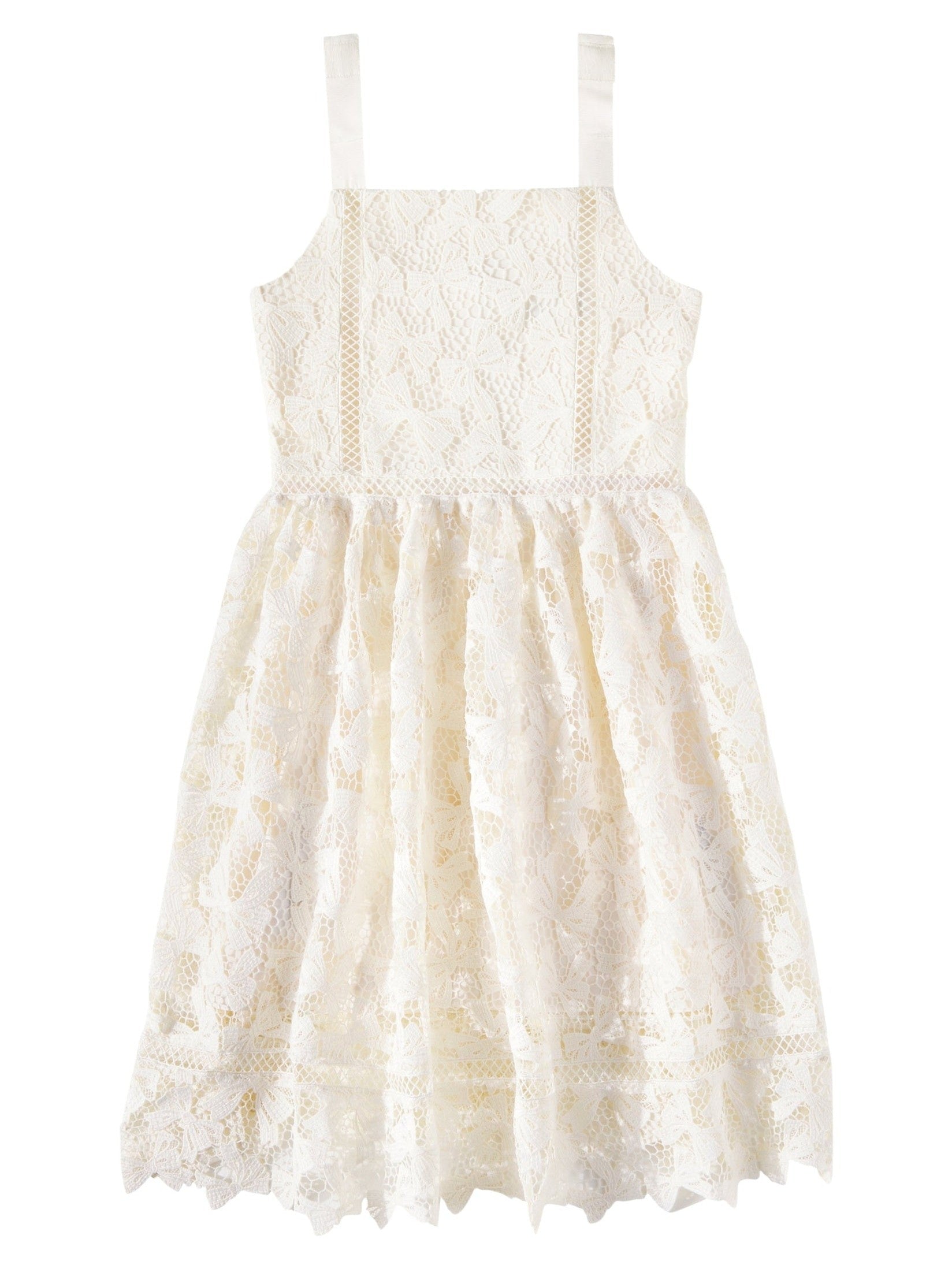 White bow lace dress