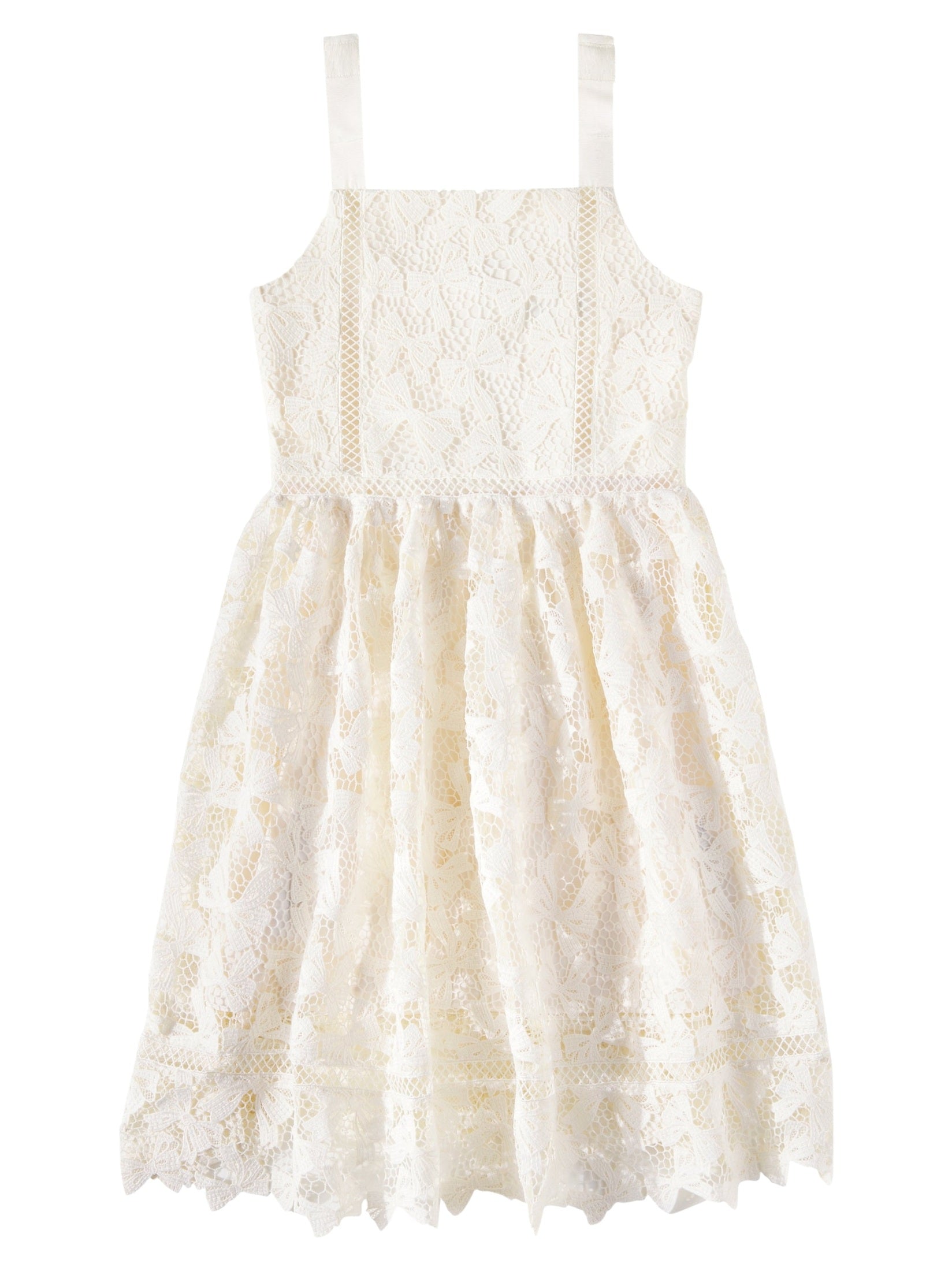 White bow lace dress