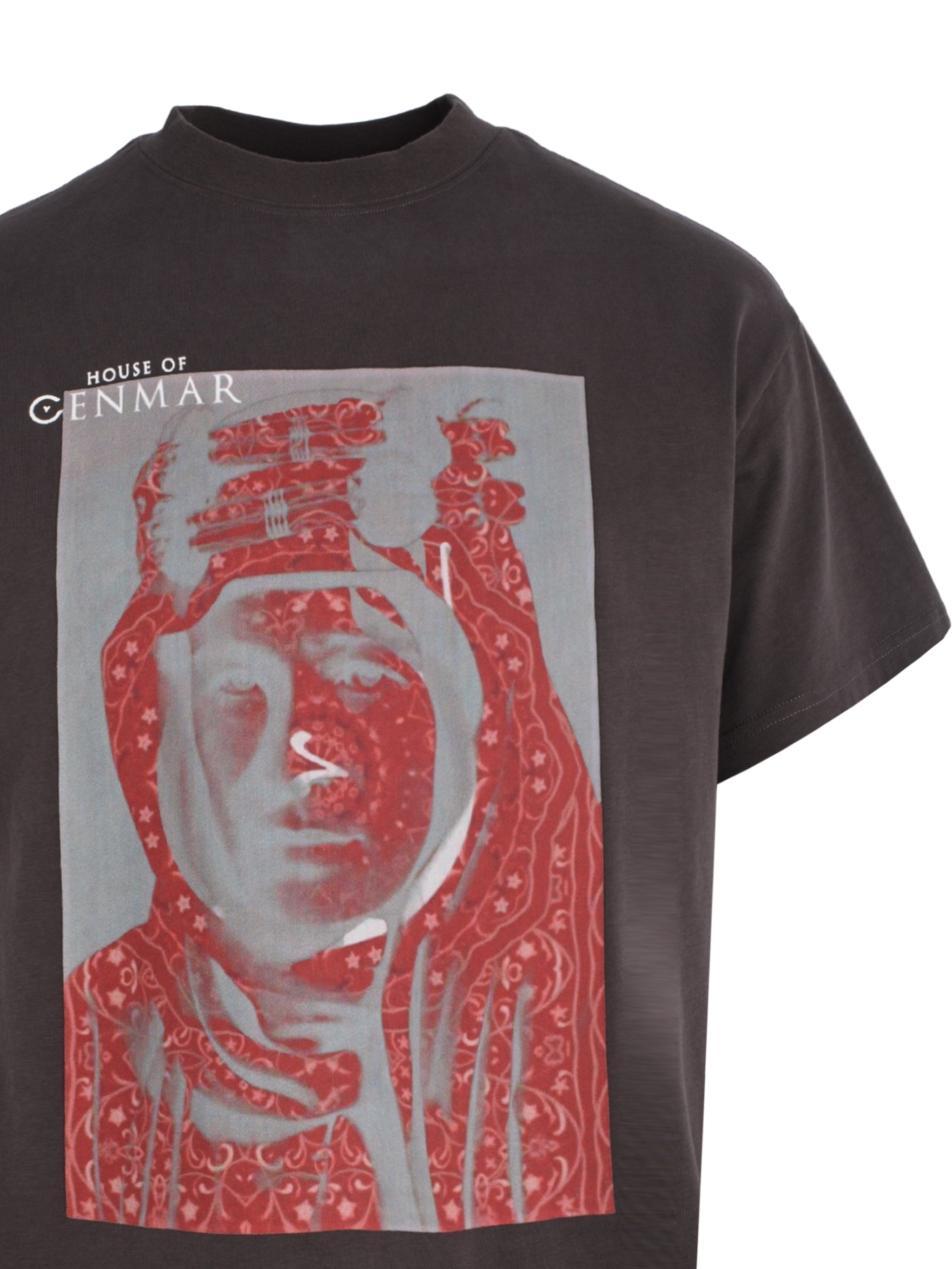 CENMAR GRAY T-SHIRT WITH FRONT MEN PRINT