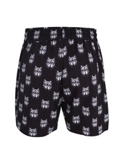 CENMAR BLACK SWIMMING TRUNKS WITH WOLF PRINT