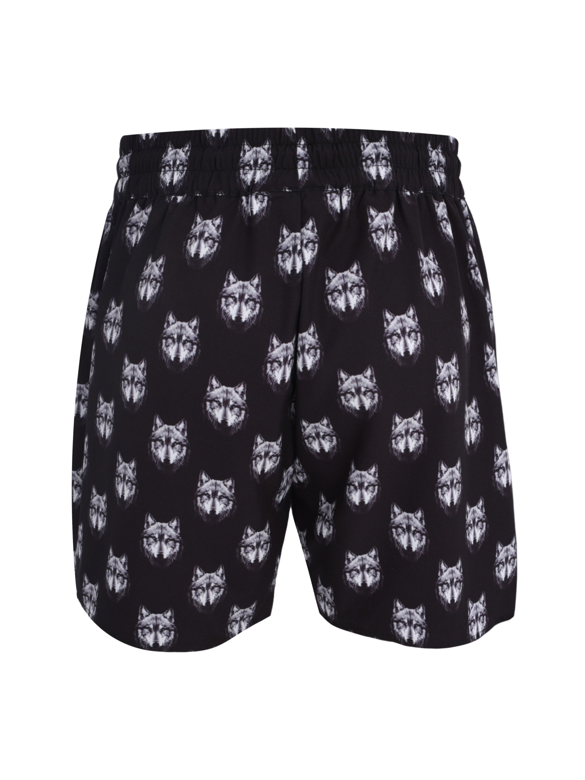 CENMAR BLACK SWIMMING TRUNKS WITH WOLF PRINT