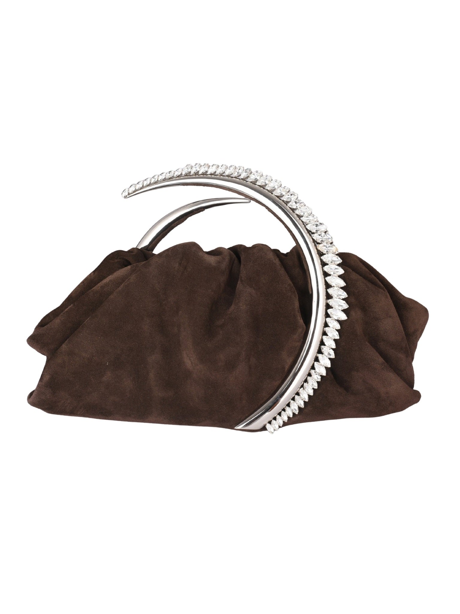 Karma pouch suede brown leather clutch