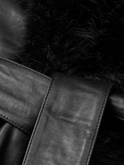 Faux fur leather jacket