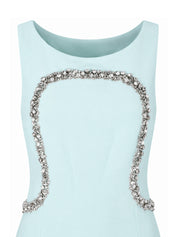 Sleeveless boatneck gown