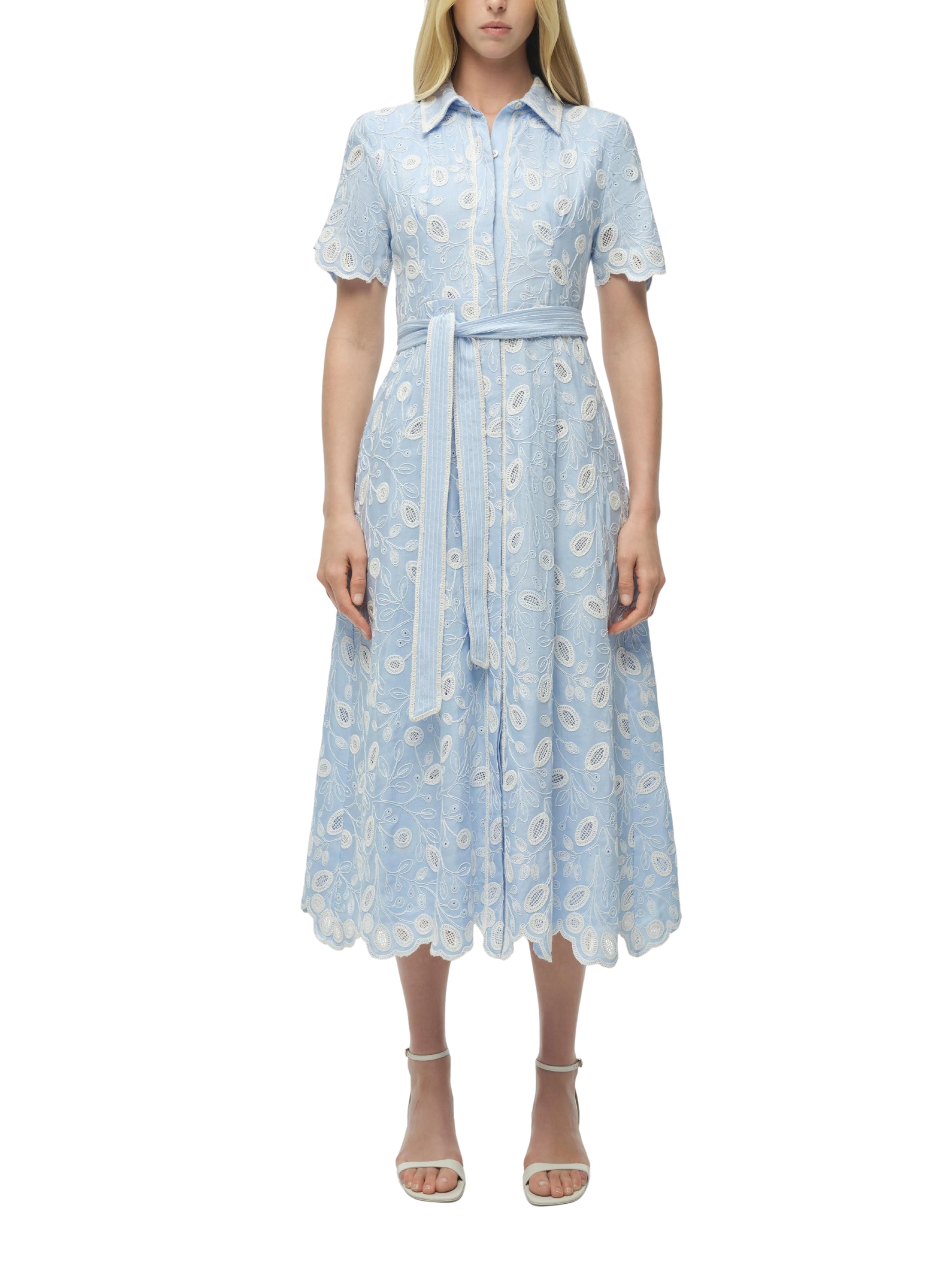 Audria s/s belted midi dress