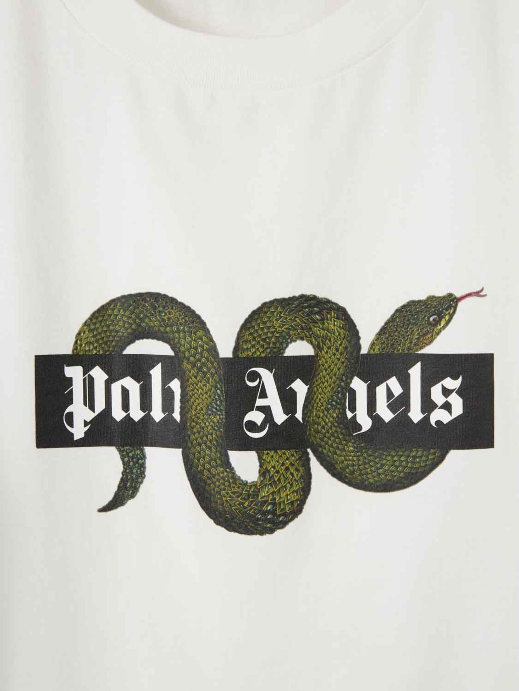 Snake box logo reg tee off white green