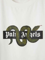 SNAKE BOX LOGO REG TEE OFF WHITE GREEN