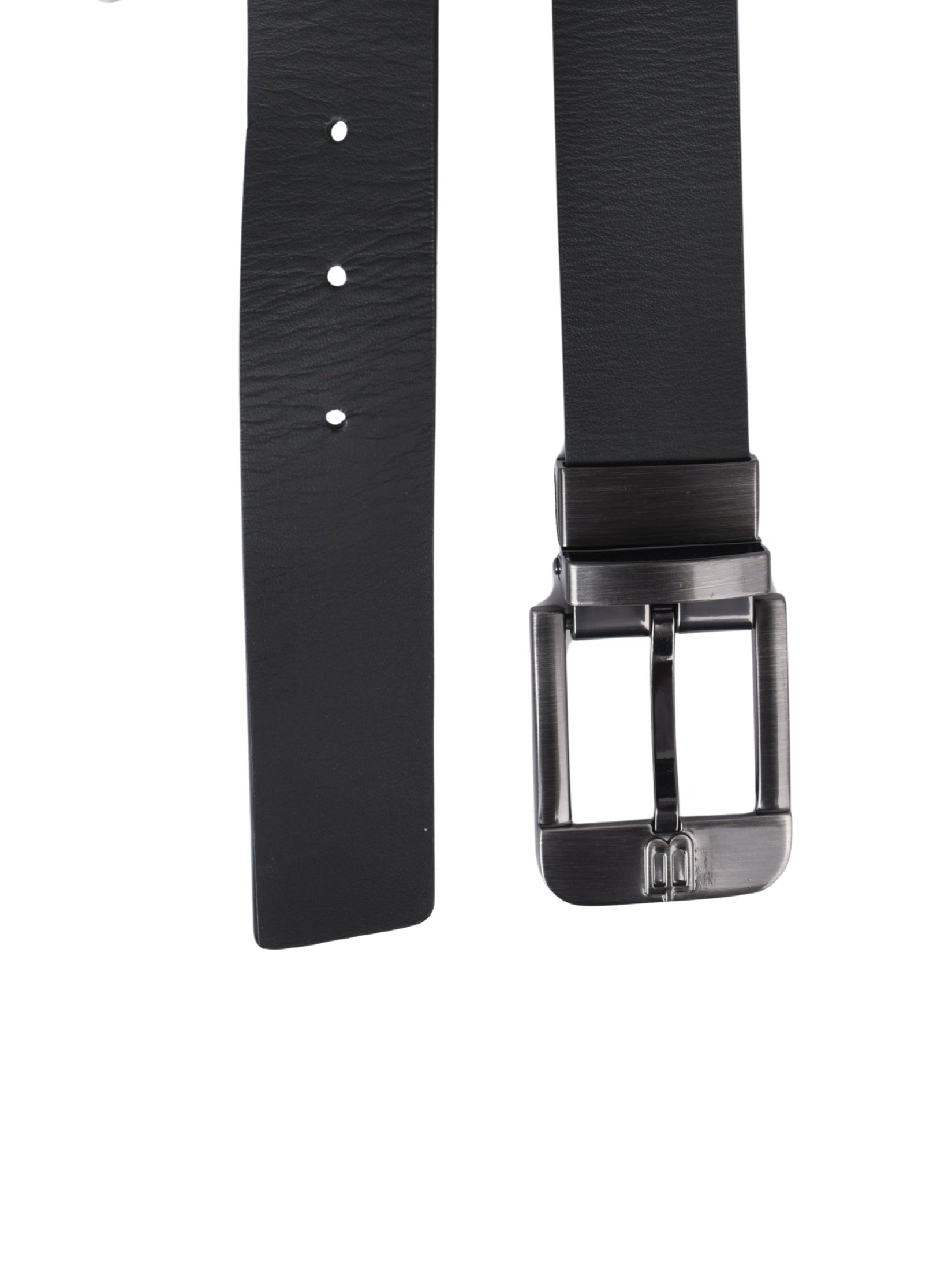Reversible belt calfskin black and n. blue