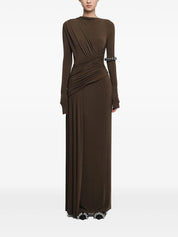 ASYMMETRICAL FORM-FITTING DRESS WITH DRAPED HIP