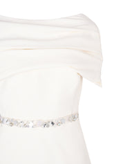 Top with attached pleated cape and peplum