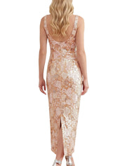 Wisteria shimmer georgette ankle gown