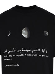 CENMAR BLACK T-SHIRT WITH A FRONT MOON PRINT