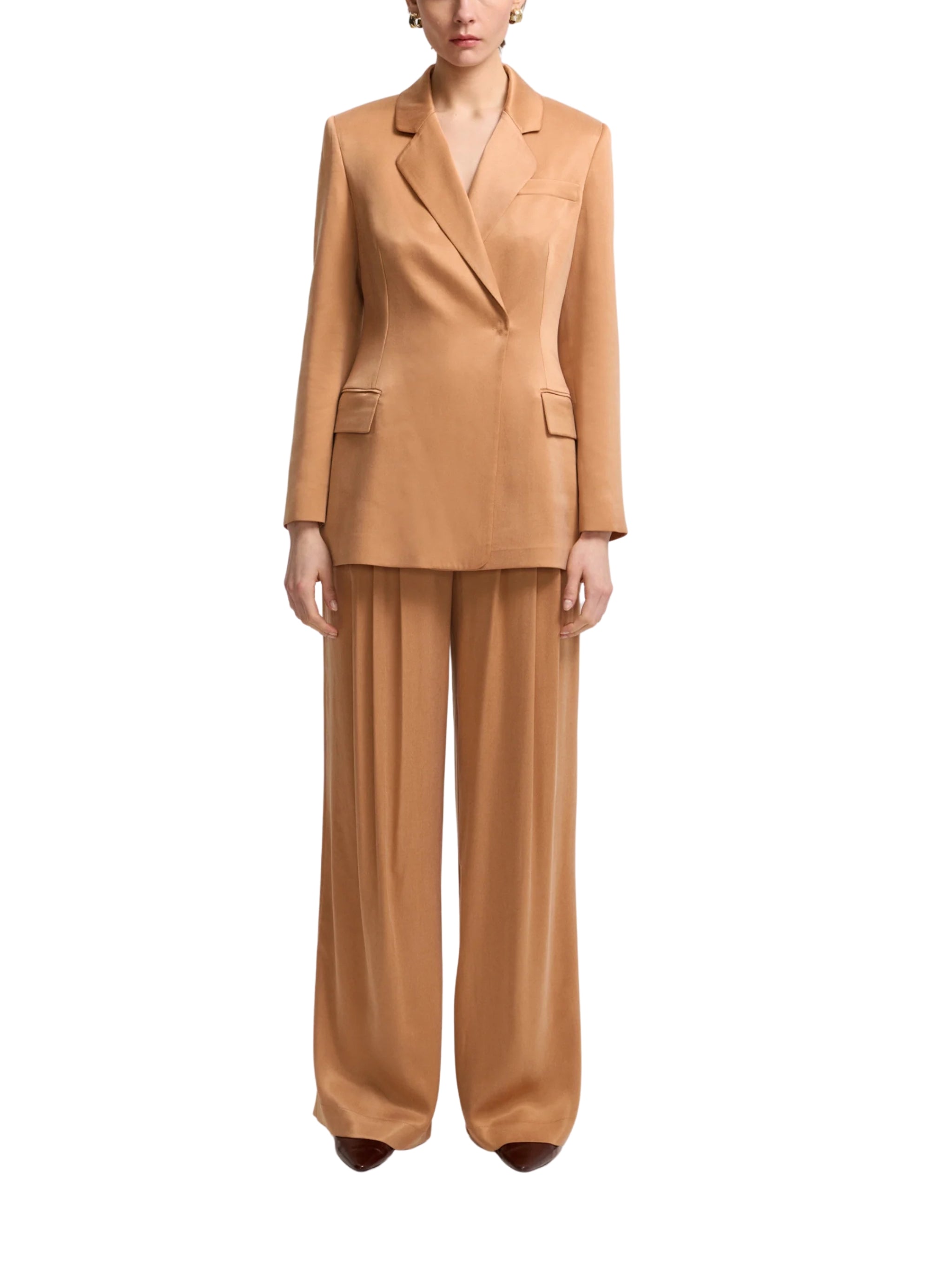 CUPRO JACKET WITH CROSS BUTTONHOLES