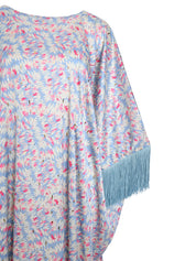 BABY BLUE KAFTAN  WITH BABY BLUE COLOR ON THE SLEEVES