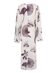 Deep v-neck kaftan featuring extra long flared sleeves