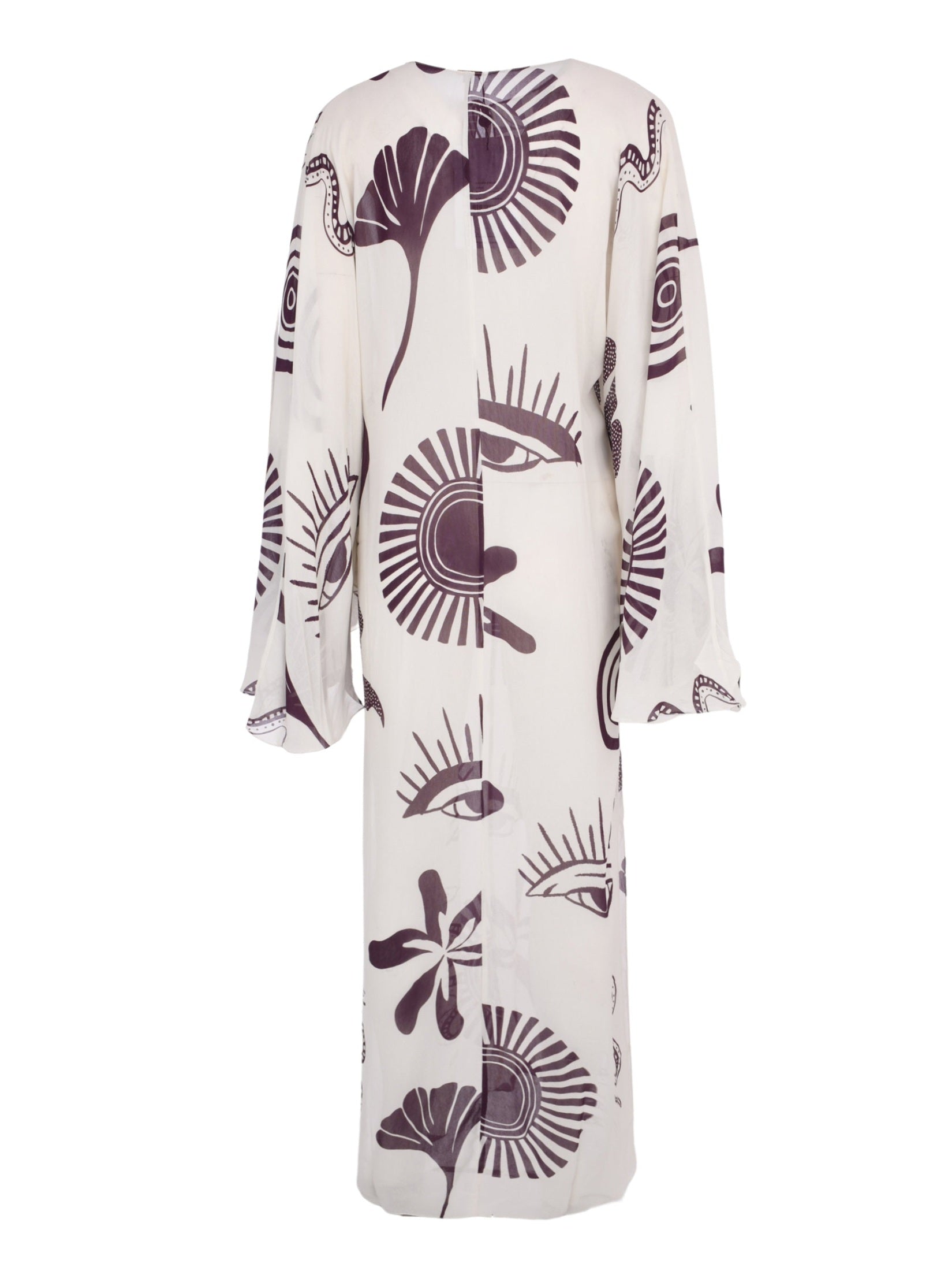 Deep v-neck kaftan featuring extra long flared sleeves