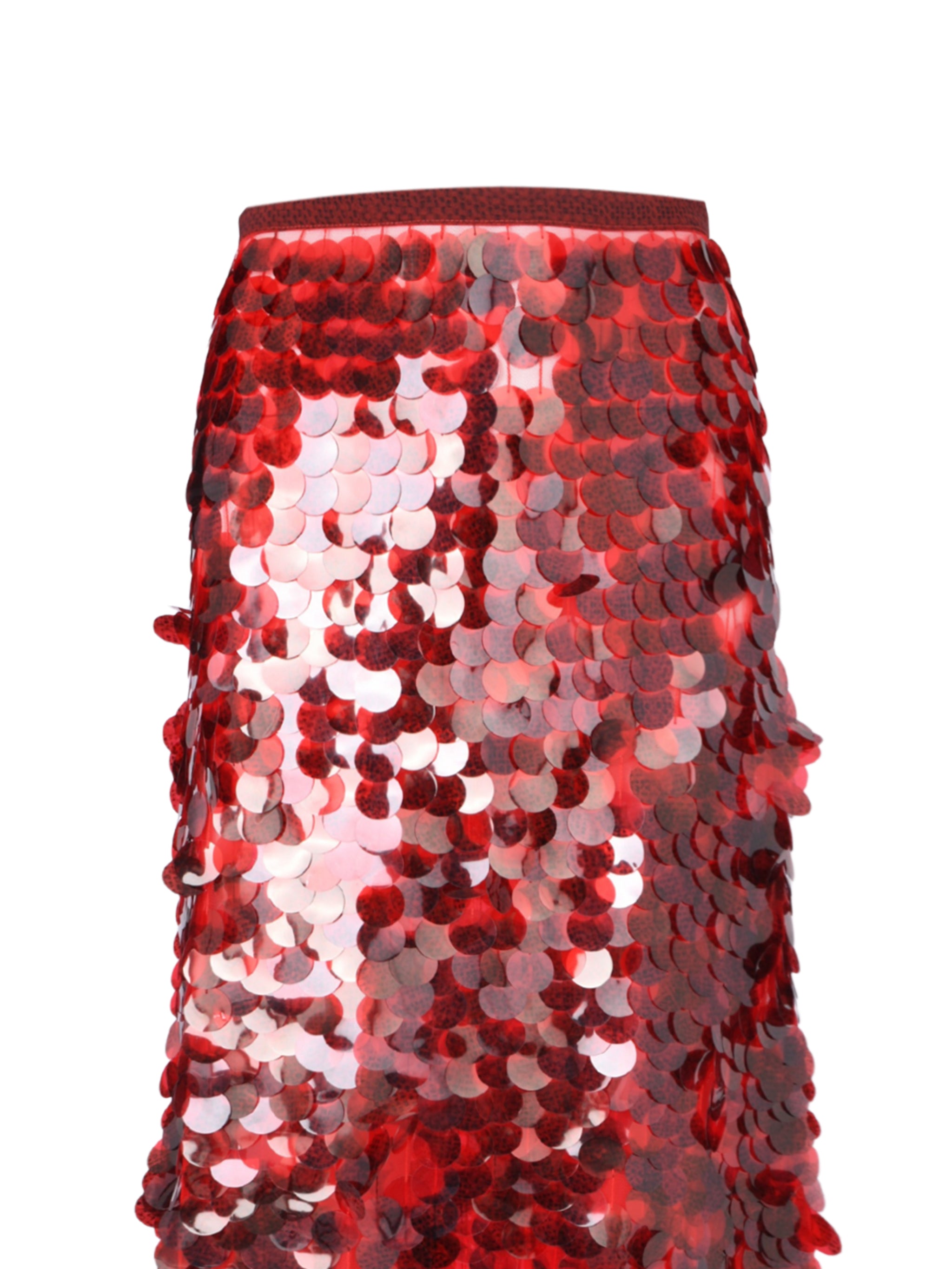 PRINTED SEQUIN TULLE LONG SKIRT
