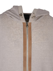 Linen wool full zip hoodie sweatshirt