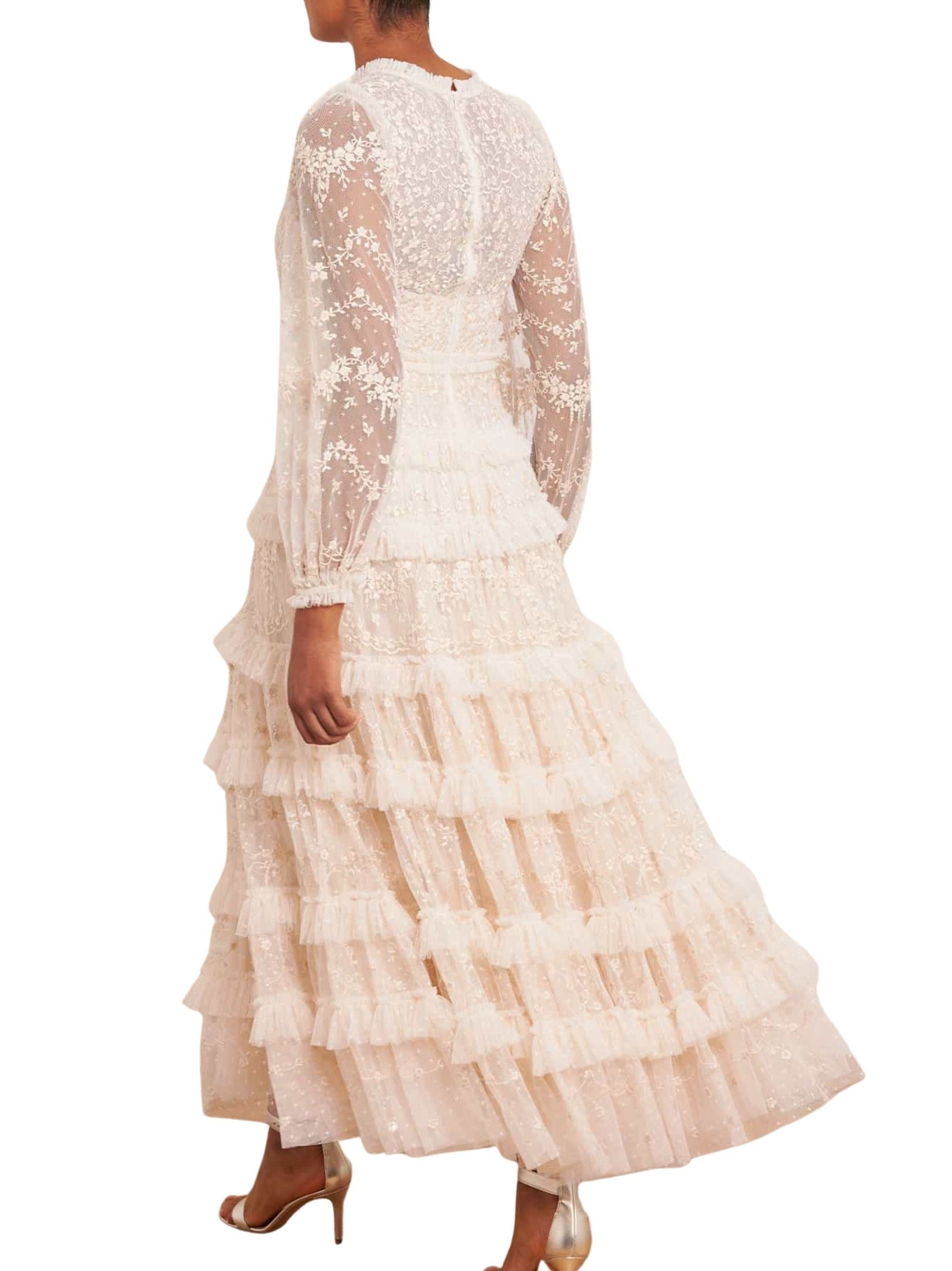 Blossom lace ankle gown
