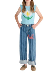 Pixel daisy ruffled top