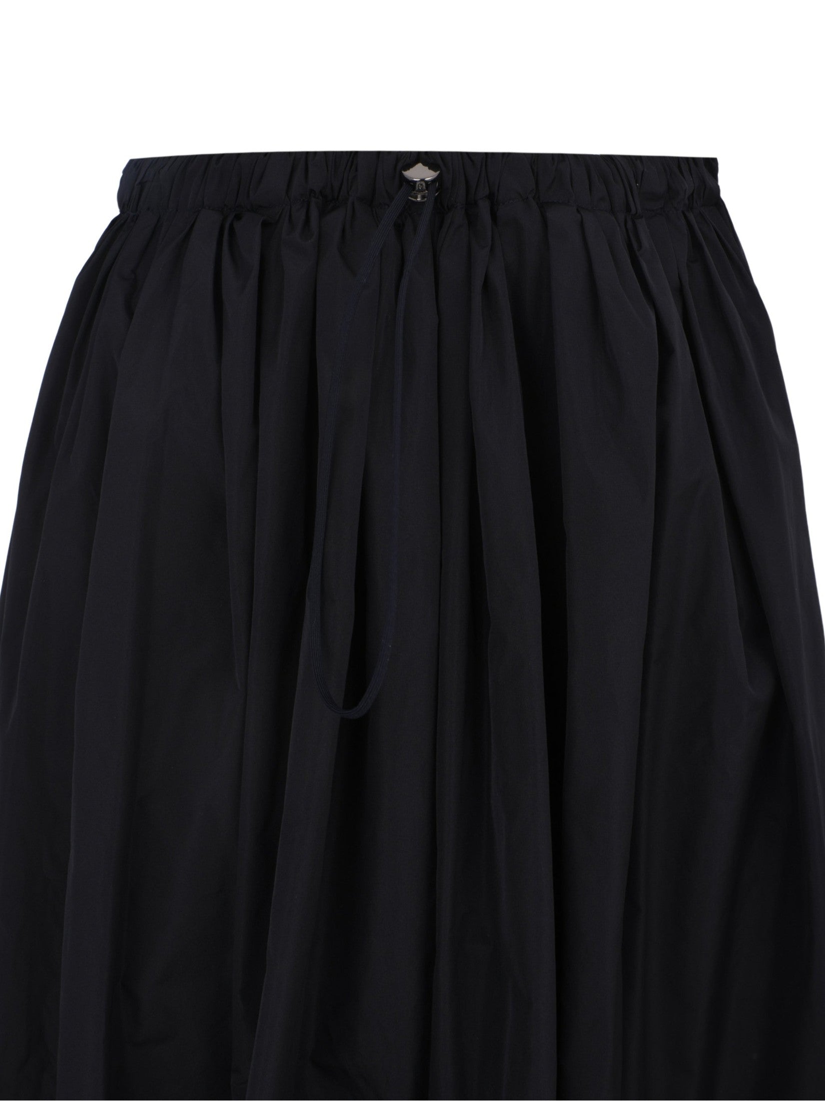 Technical taffeta long wide skirt