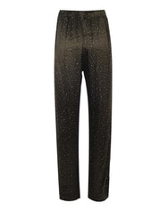 KHAKI GLITTER PALAZZO TROUSERS
