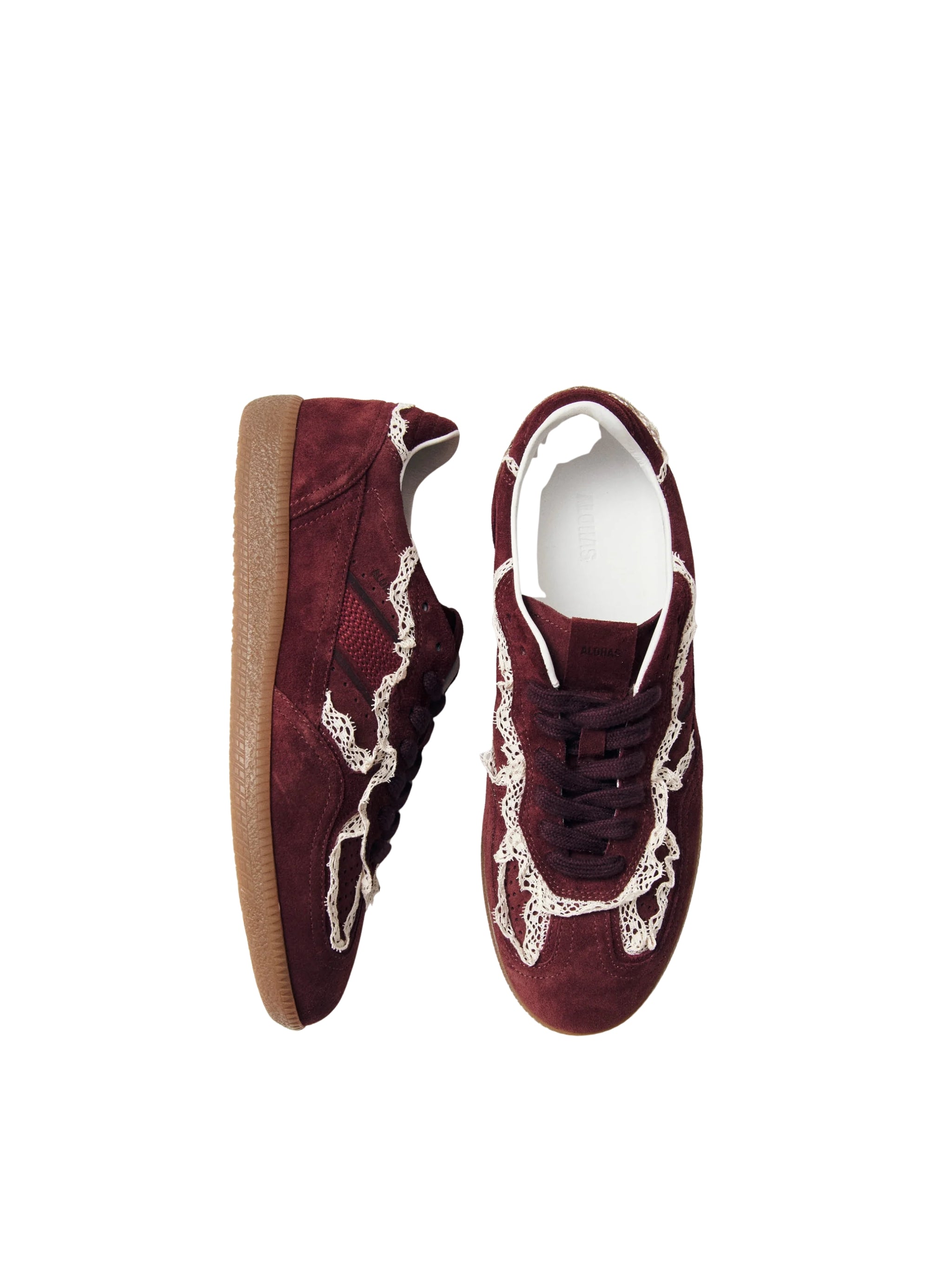 TB.490 CROCHET BURGUNDY LEATHER SNEAKERS