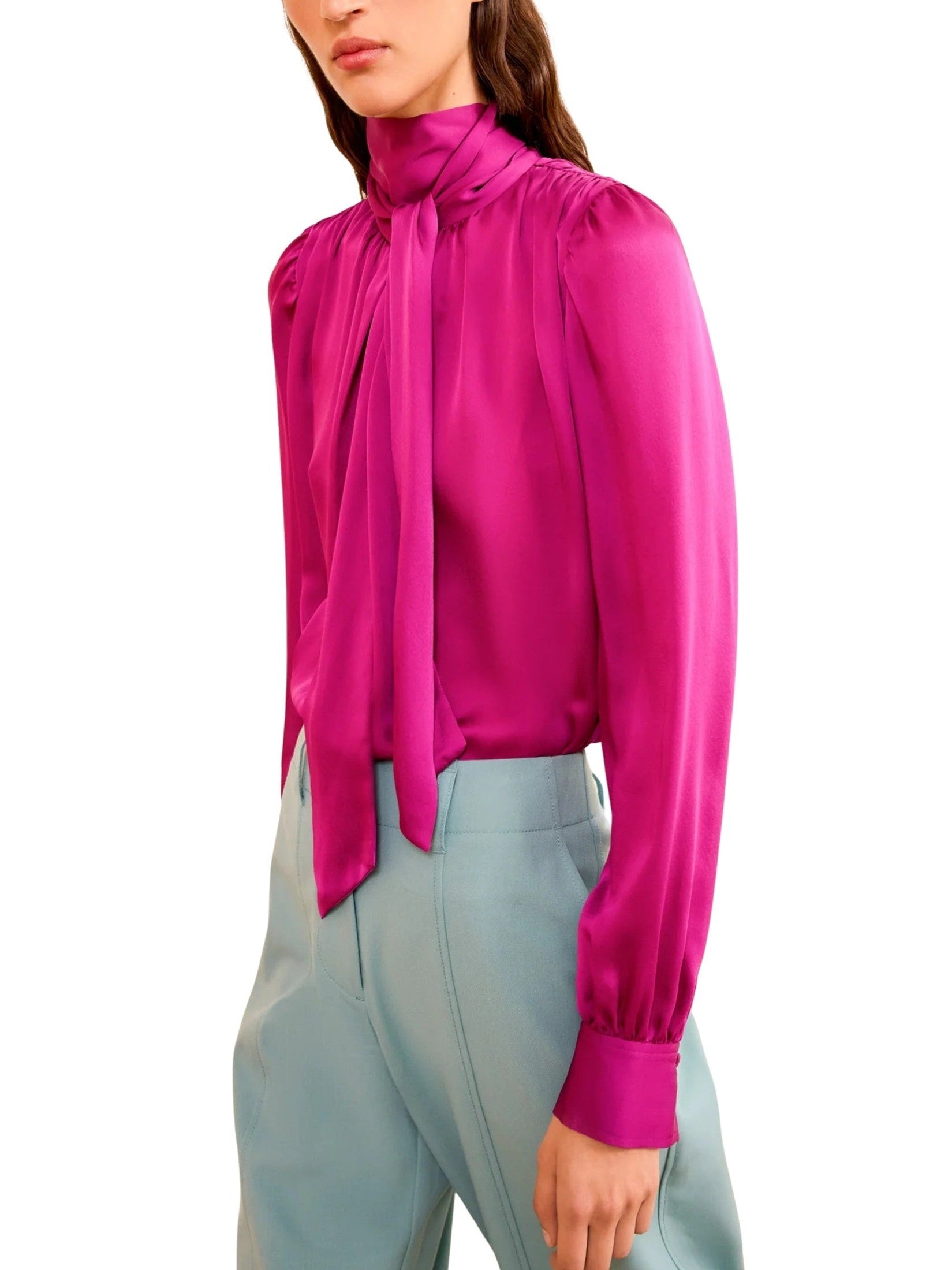 Ornament tie neck blouse