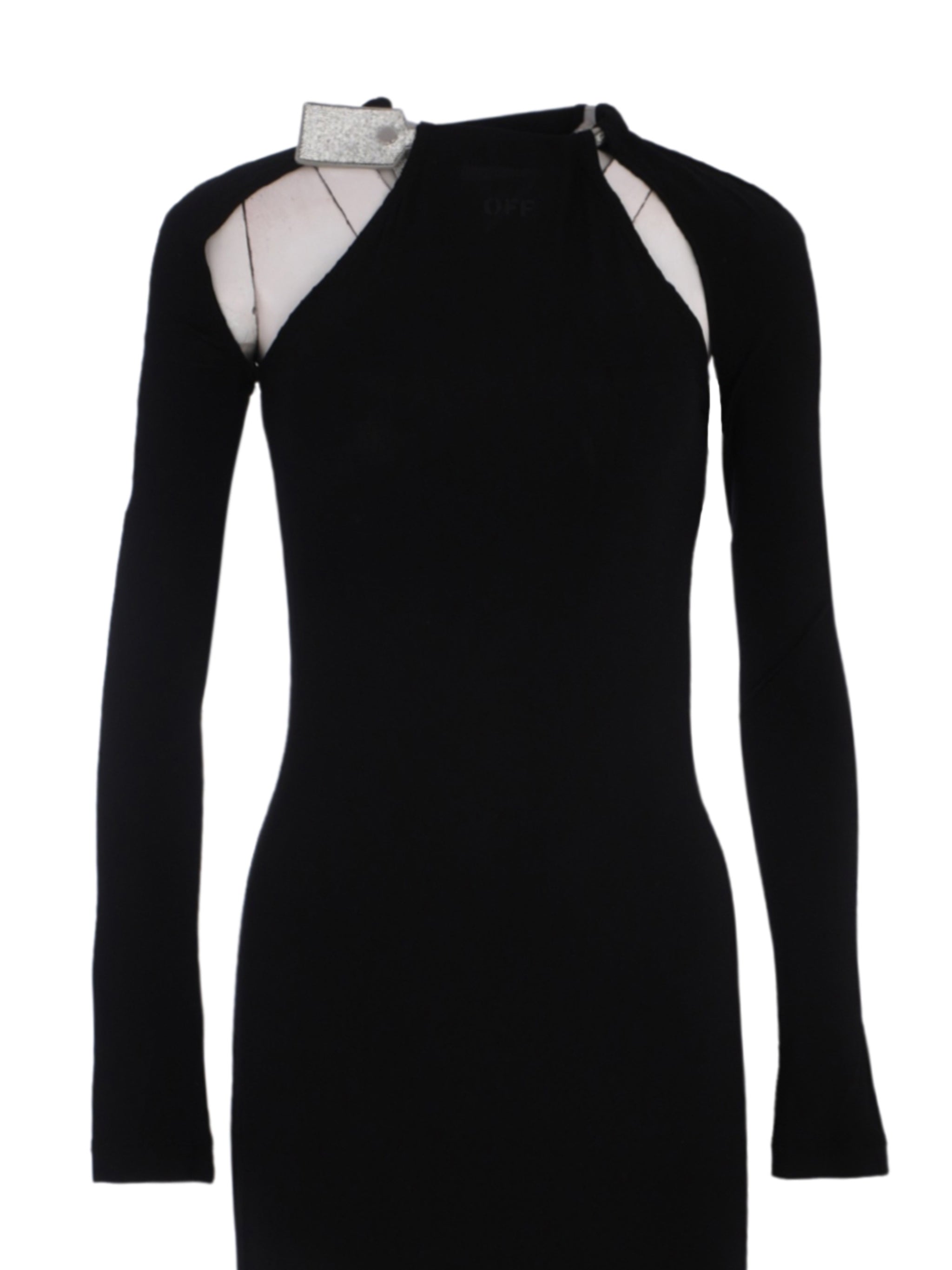 SEC SKIN CRYSTAL TIE LONG DRESS BLACK