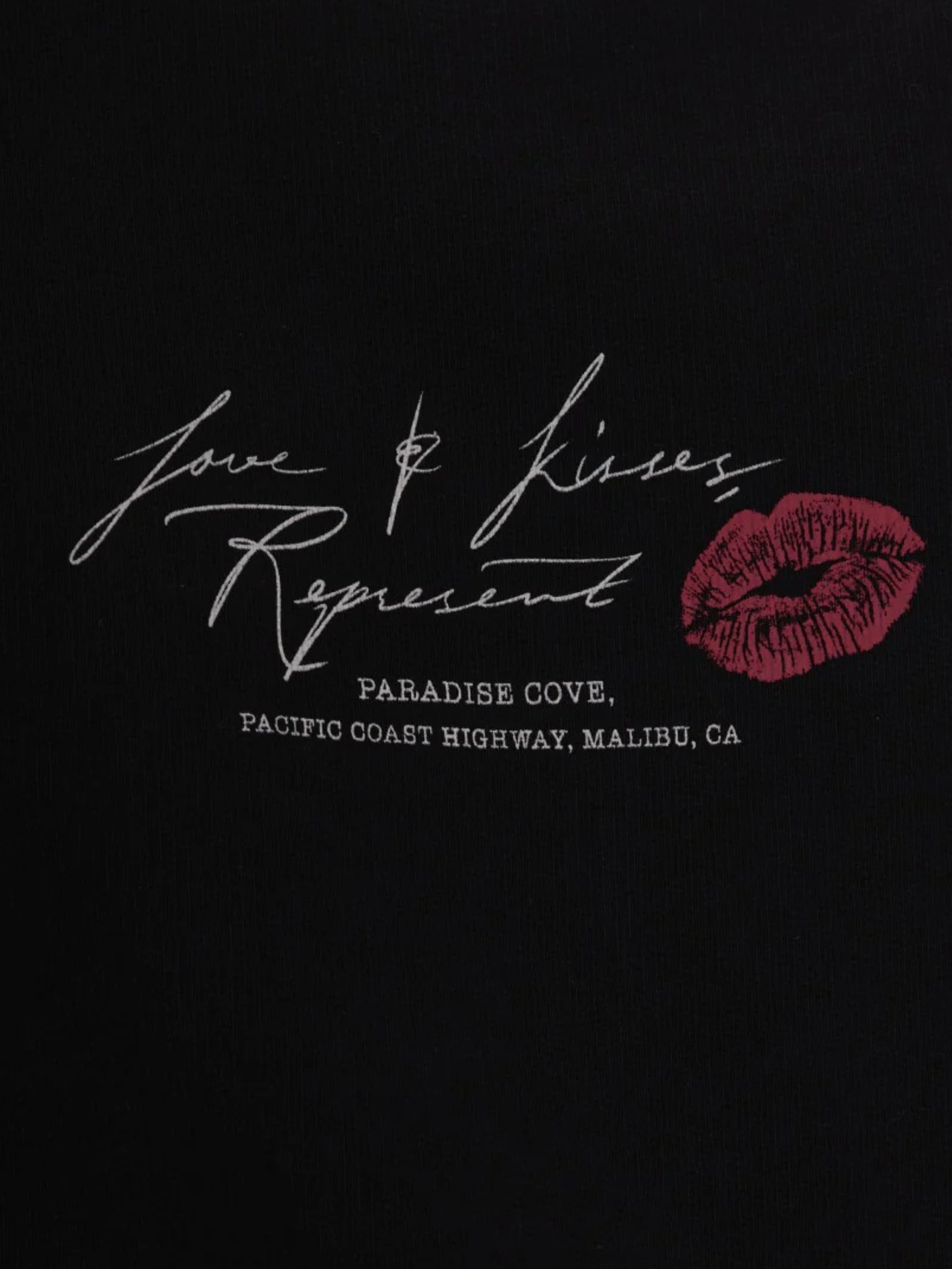 Love and kisses zip through hoodie