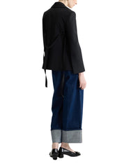 Belted tailored jacket in sustainable technical wool