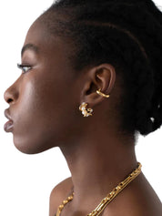 MOLTEN PEARL TWISTED MINI DOUBLE HOOP EARRINGS