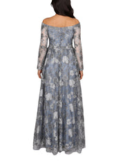 Hand embroiderd flowers -long sleeve dress-waist cut dress