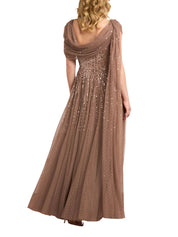 Moonlight sequin draped gown
