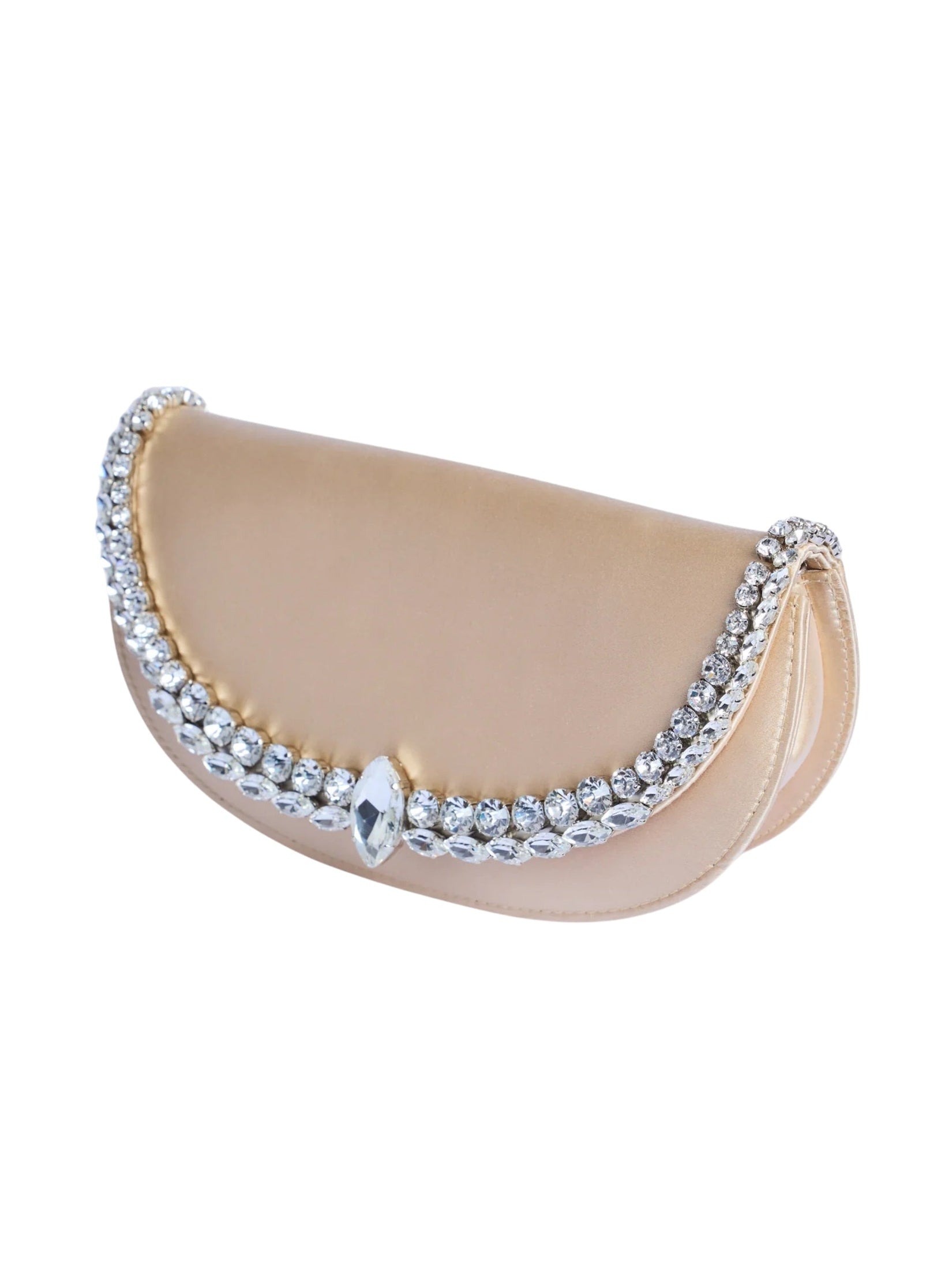 Riviera stone-encrusted satin clutch