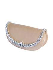 Riviera stone-encrusted satin clutch