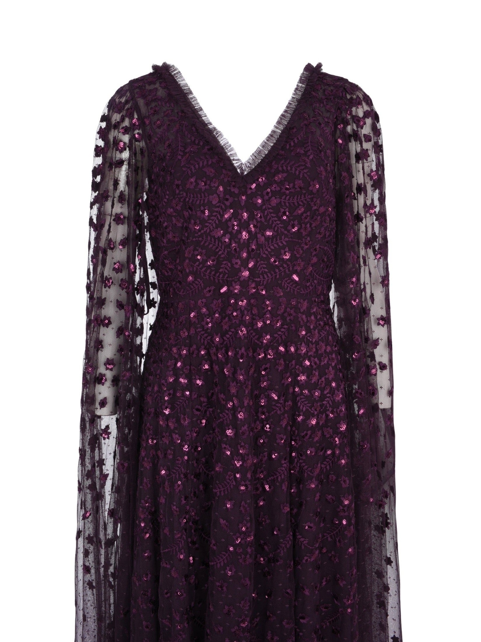 Clover cape sleeve ankle gown