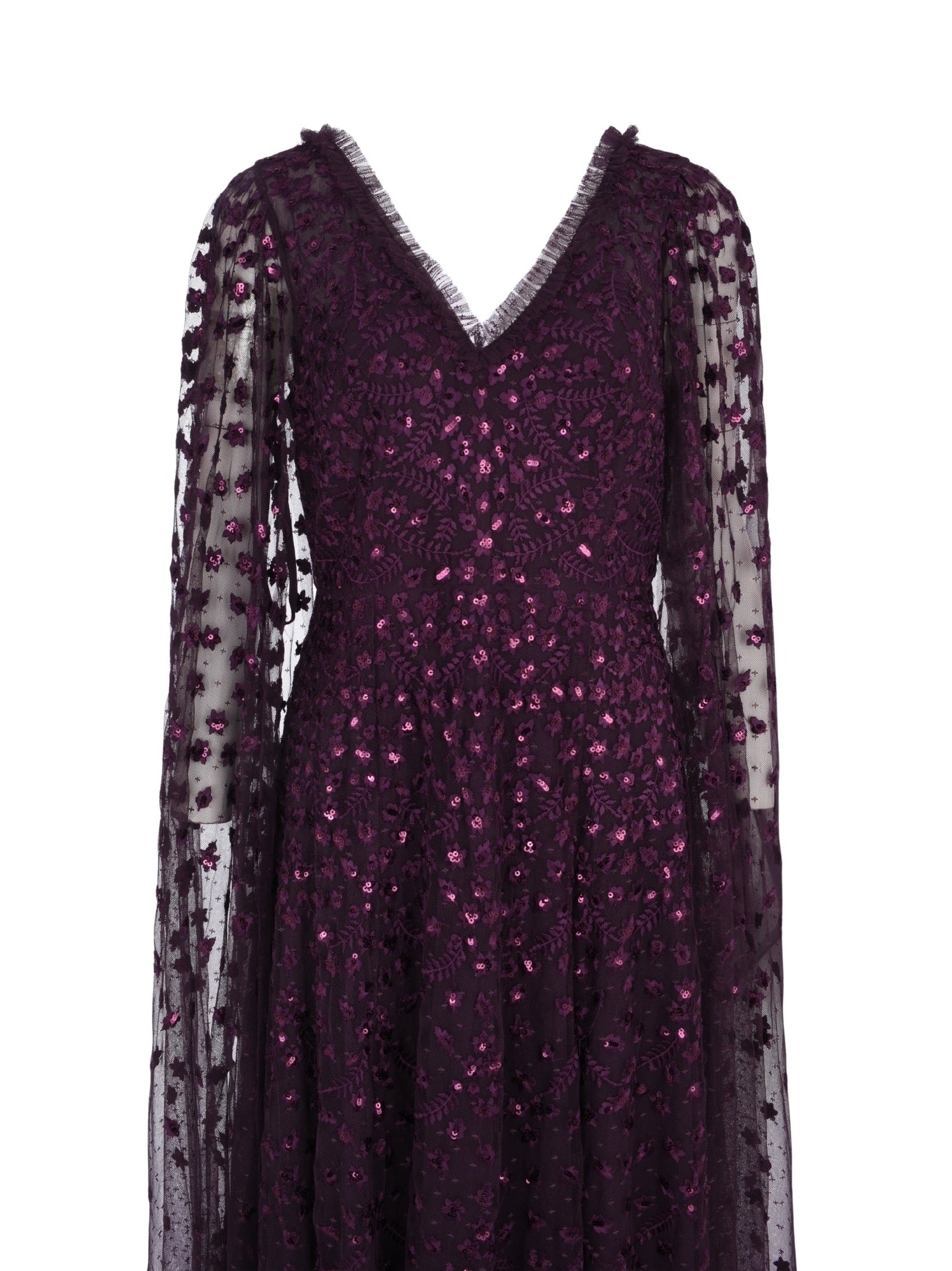 Clover cape sleeve ankle gown